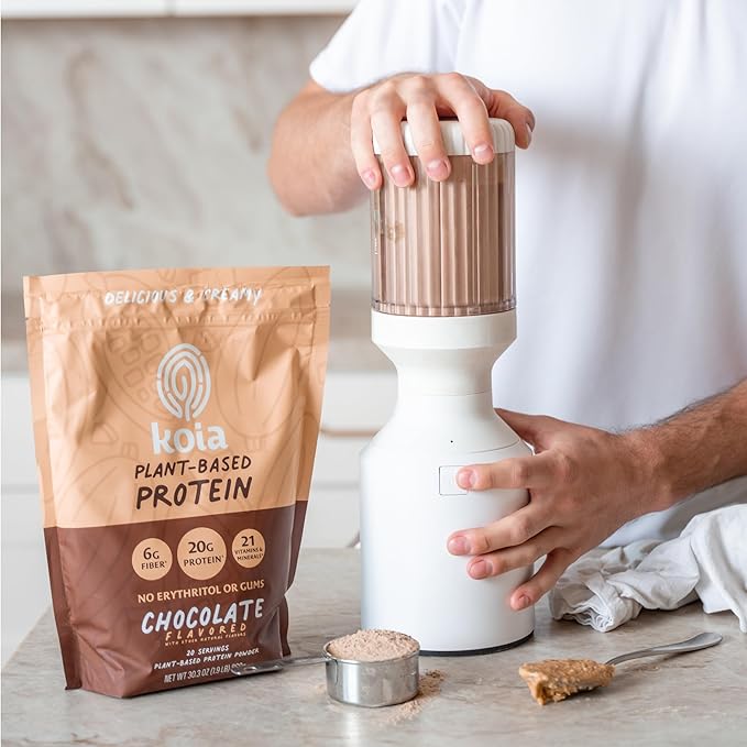Koia Plant Based Protein Powder Chocolate 20g Protein 3g Sugar 6g Prebiotic Fiber Pre &amp Post Workout 21 Vitamins &amp Minerals No Seed Oils Dairy-Free Gluten-Free Non-GMO 20 Servings
