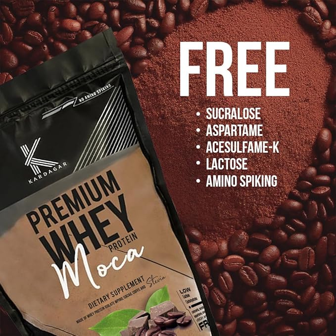 KARDAGAR Premium Whey Protein | Mocha | Whey Protein Isolate | 33 Servings | 2.2 LBS