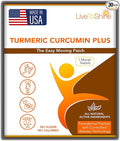 Live To Shine Turmeric Curcumin Topical Patches with Ginger Boswellia &amp Holy Basil – Easy Plant-Based Alternative to Pills – 30-Day Supply – Vegan Clean USA Made