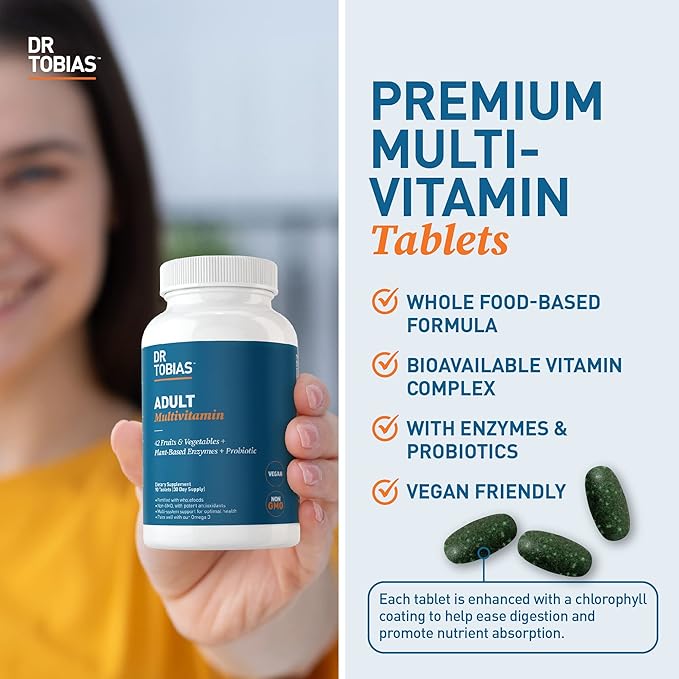 Dr. Tobias Adult Multivitamin &amp Liver 21 Day Cleanse for Men &amp Women Supports Energy Immunity and Liver Cleanse with 42 Fruits &amp Vegegtables Probiotics Solarplast Artichoke Milk This