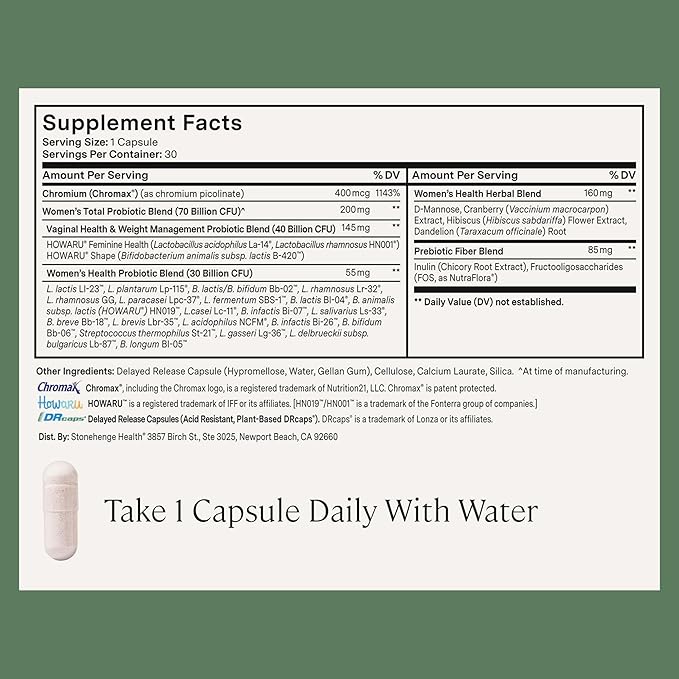 Stonehenge Health Dynamic Biotics+ for Women + Dynamic Biotics Probiotics Bundle Supplements to Support Digestive &amp Feminine Health