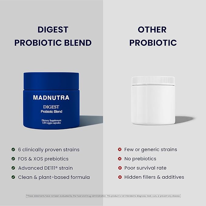 Adult Probiotic - 750 Million CFU Daily Probiotic Supplement with 10 Strains for Gut Health Digestion &amp Immune Support - Enteric Coated Capsules with Vegan Probiotic for Women and Men