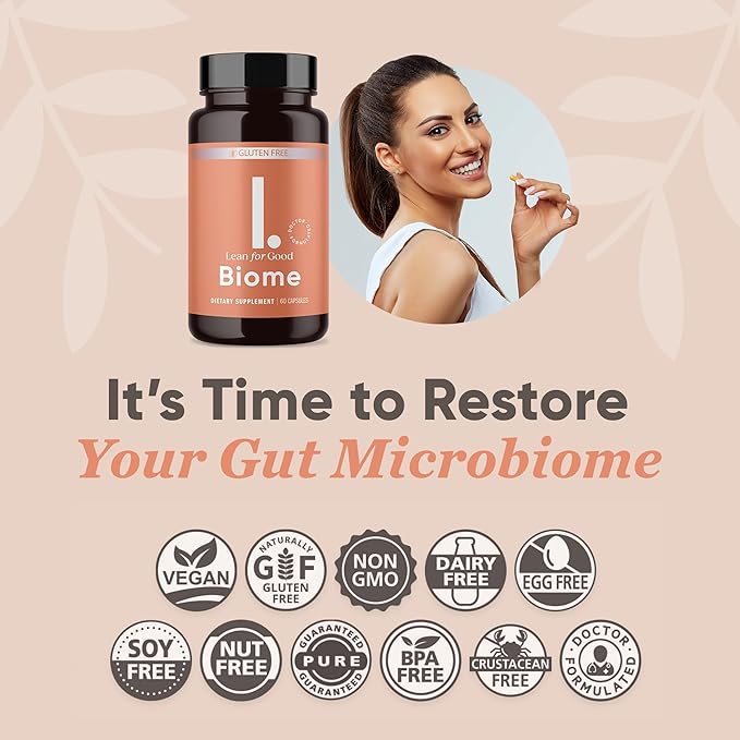 Biome 9-Strain Probiotic Formula Supports a Balanced Gut Microbiome Powerful Gut Probiotics with Greenselect Phytosome - 60 Capsules