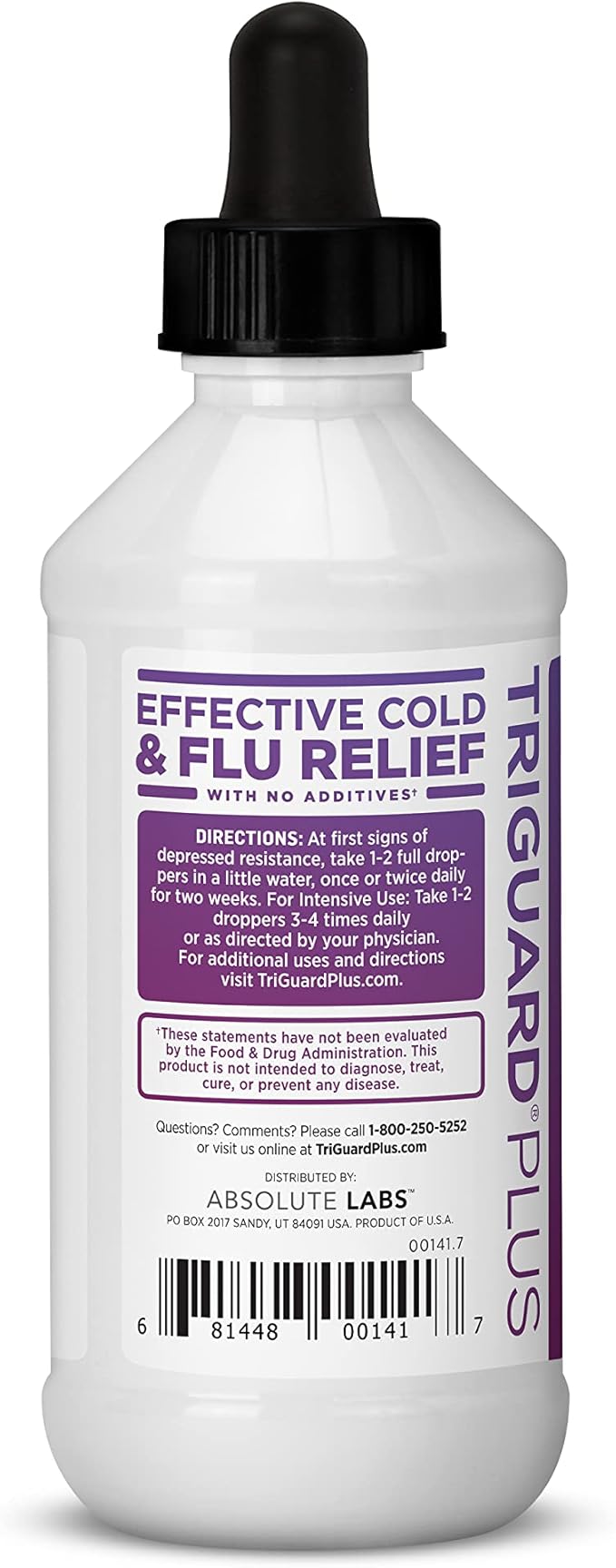 Triguard Plus Concentrate | Colloidal Silver Sambucus Elderberry Extract &amp Olive Leaf Extract 3-in-1 Liquid Immune Support | Powerful Immune System Booster | Great Taste - 3.4oz / 100ml Made in