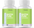 Biotin Pure for Hair Skin &amp Nails Vitamins High Potency Biotin Collagen and Antioxidant Complex 60 Capsules for Growth and Glow (2)