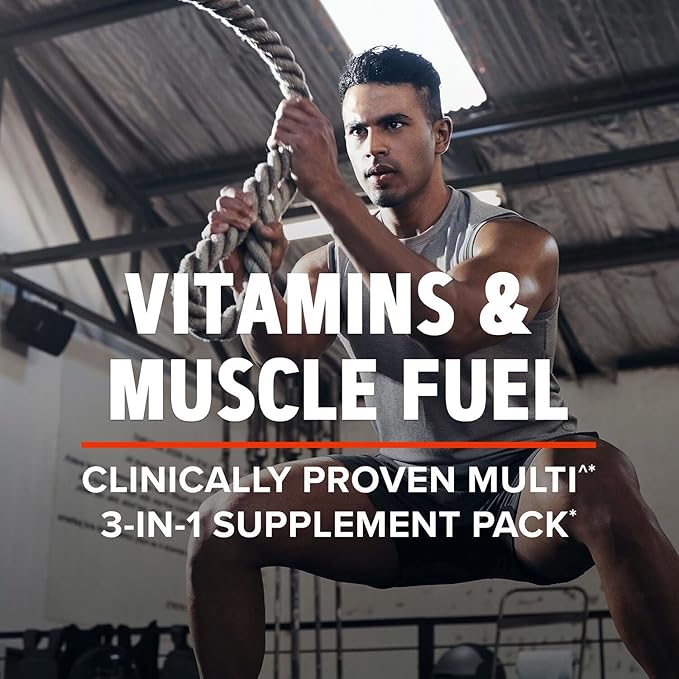 GNC AMP Men’s Strength Vitapak Program 3 Products in 1 Pack Absorbable Creatine Mass Building Power Muscles Anabolic Primers Testosterone Boost Proven Ingredients Multivitamin 30-Day Supply