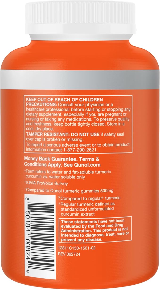 Qunol Turmeric Curcumin Supplement 1000mg with Ultra High Absorption for Joint Support Extra Strength Capsules 150 Count