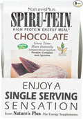 NaturesPlus SPIRU-TEIN Chocolate - 8 Total Packets - Plant-Based Protein Shake - Non-GMO Vegetarian Gluten Free - 8 Total Servings