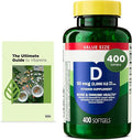 Spring Vitamin D3 Softgels 50 mcg (2000 IU) 400 Softgels Bone &amp Immune System Support Daily Dietary Supplement + Exclusive Vitamin Guide (2 Items)