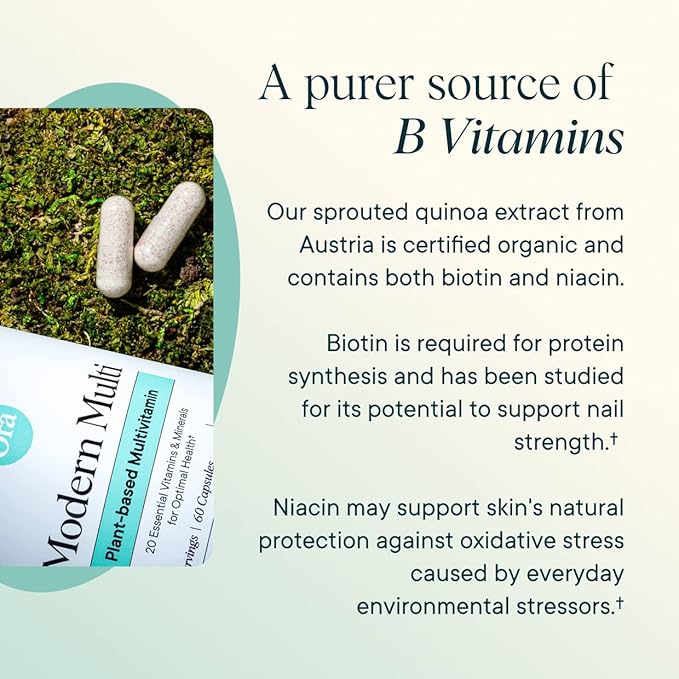 Ora Organic Plant Based Multivitamin for Women and Men Bluelight Protection - Brain Eye Energy Immune Skin Hair Heart and Bone Health Support 60 Vegan Capsules