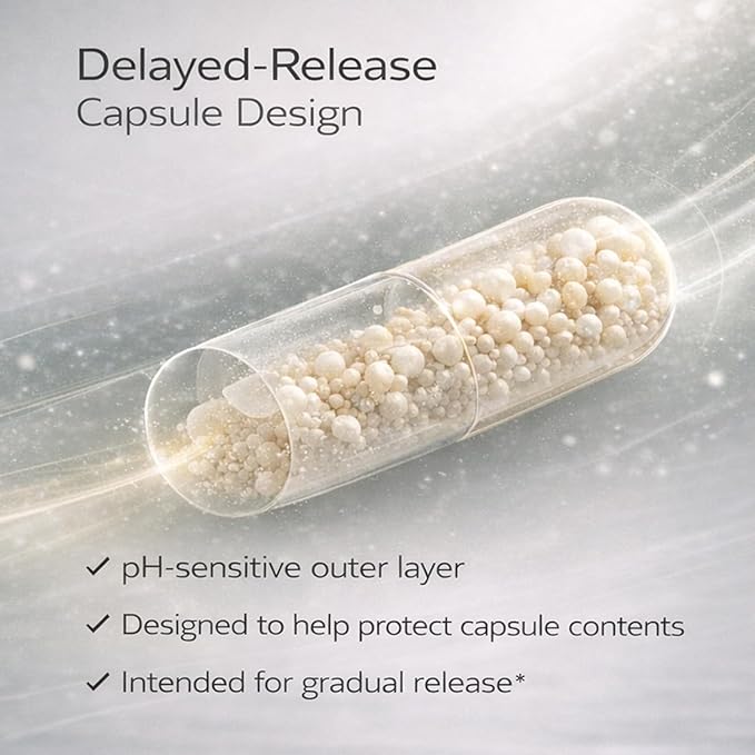 Daily Wellness Capsules Designed for Digestive-Focused Lifestyle Routines Delayed-Release Capsule Format Vegan &amp Gluten-Free 60 Capsules
