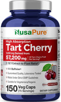 NusaPure Tart Cherry 57200mg per Caps 150 Count Vegan Non-GMO Gluten Free