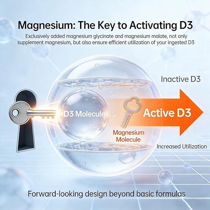 Vitamin D3 K2 Magnesium 10000 IU for Bone &amp Muscle Support 300 Softgels (1PC)