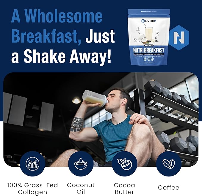 NutriBreakfast by Nutrillermo | Keto Collagen Protein Powder Bundle – Chocolate Vanilla &amp Coffee | Grass-Fed Collagen with MCT Oil &amp Coconut Creamer | Energy Focus &amp Wellness Support
