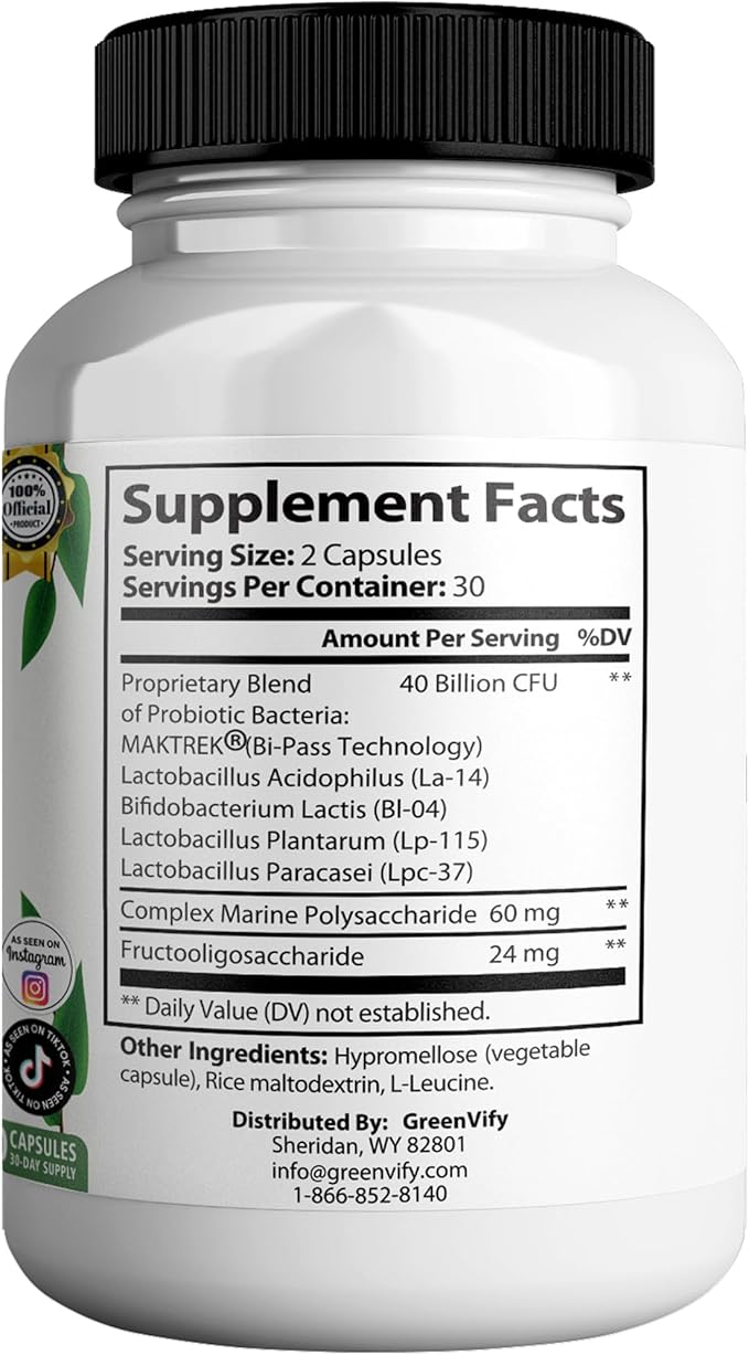 Denta Tonic Max Probiotic Supplement 40 Billion CFU 60 Capsules Supports Oral &amp Digestive Health (2)