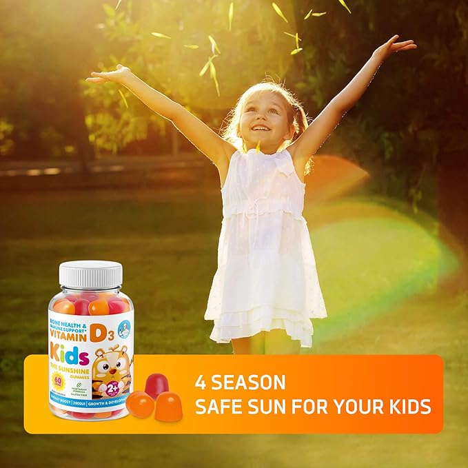 DR. MORITZ Vitamin D Gummies for Kids and Adults (2000 IU) - Chewable Kids Vitamin D Supplement for Immune Support - Vegetarian and Gelatin-Free 2 Pack (120 Count)