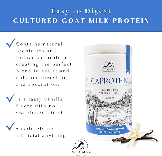 Mt. Capra Clean Whey Protein (Vanilla Bean) and Caprotein