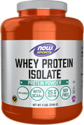 NOW Foods Sports Nutrition Whey Protein Isolate 25 g With BCAAs Unflavored Powder 5-Pound