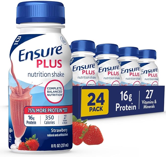 Ensure Plus Nutrition Shake 24 Pack &amp Ensure Max Protein Nutrition Shake 12 Pack Bundle Meal Replacement Shakes