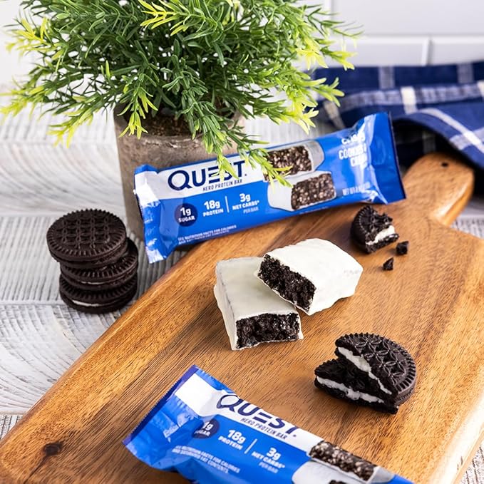 ONE Protein Bars with 20g Protein 12 Count and Quest Hero Protein Bars Cookies &amp Cream 18g Protein 12 Count