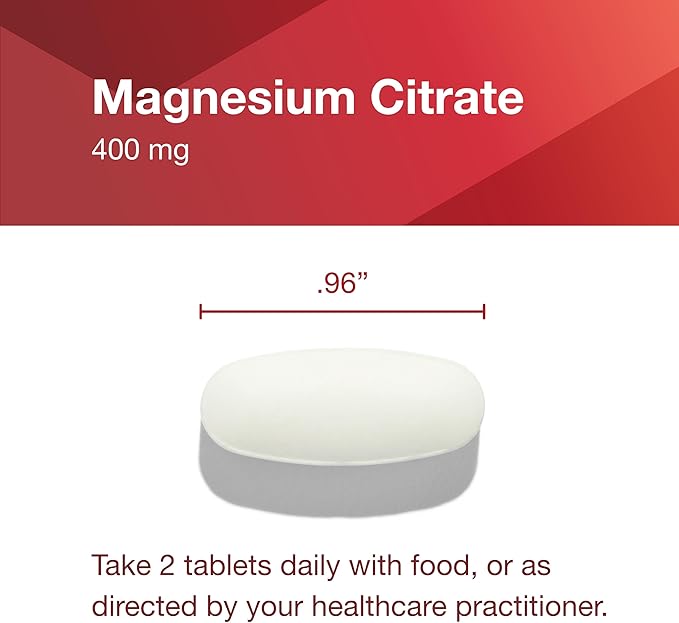 PROTOCOL FOR LIFE BALANCE Magnesium Citrate 400mg - Support Heart Health &amp Bone Formation - Bioavailable Dietary Supplement - Vegan Kosher &amp Halal - 100 Tabs (Pack of 2)