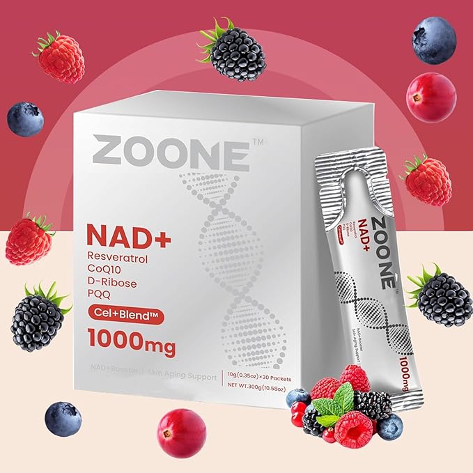 NAD Resveratrol Supplement NAD+ Liquid Supplement 1000mg with Nicotinamide Riboside Resveratrol &amp PQQ NAD Supplements for Men &amp Women Healthy Aging &amp Boosts Cellular Energy – 30 Packs