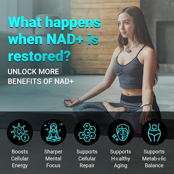 NAD Supplement 500mg Liposomal NAD+ Supplement with Trans-Resveratrol for Women &amp Men Vegan Non-GMO 60 Capsules