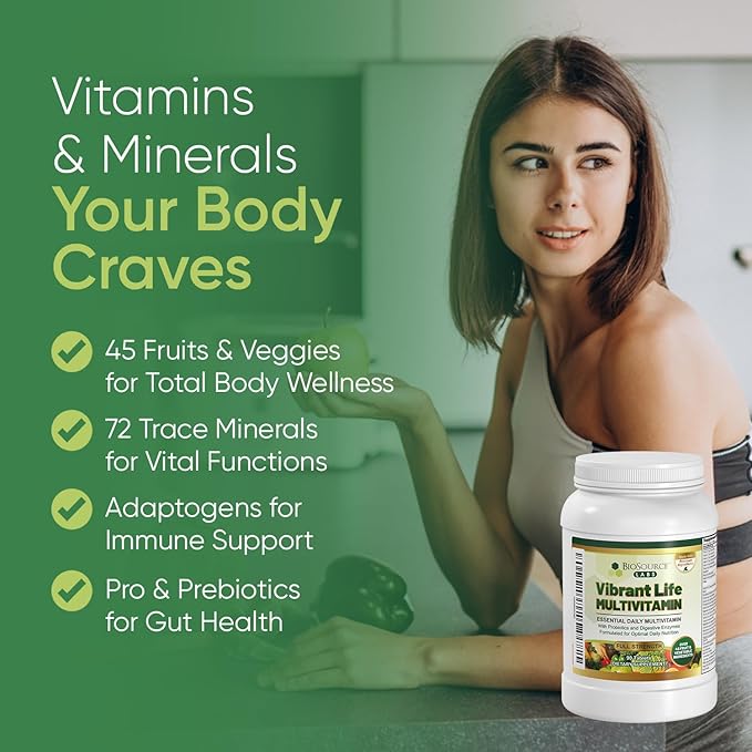 Vibrant Life Multivitamin with Probiotics Digestive Enzymes &amp B-Complex – Over 45 Fruits and Veggies Non-GMO Gluten-Free Daily Vitamins &amp Minerals for Men &amp Women (30-Day Supply)