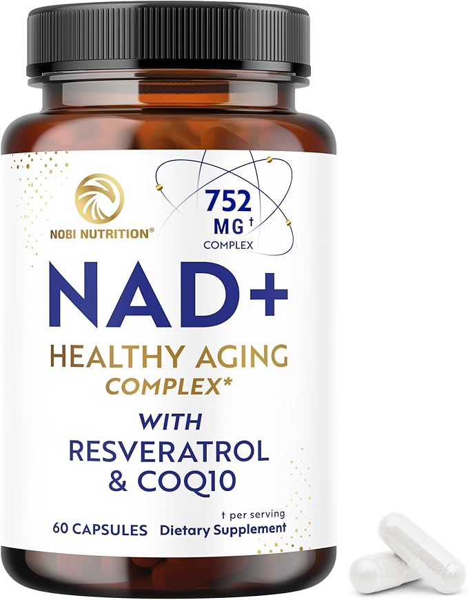 NAD+ Supplement with Resveratrol | Healthy Aging Complex | NMN Alternative with CoQ10 Urolithin A &amp More | Third-Party Tested | Energy Cellular Health &amp Longevity Support | NAD Supplement |