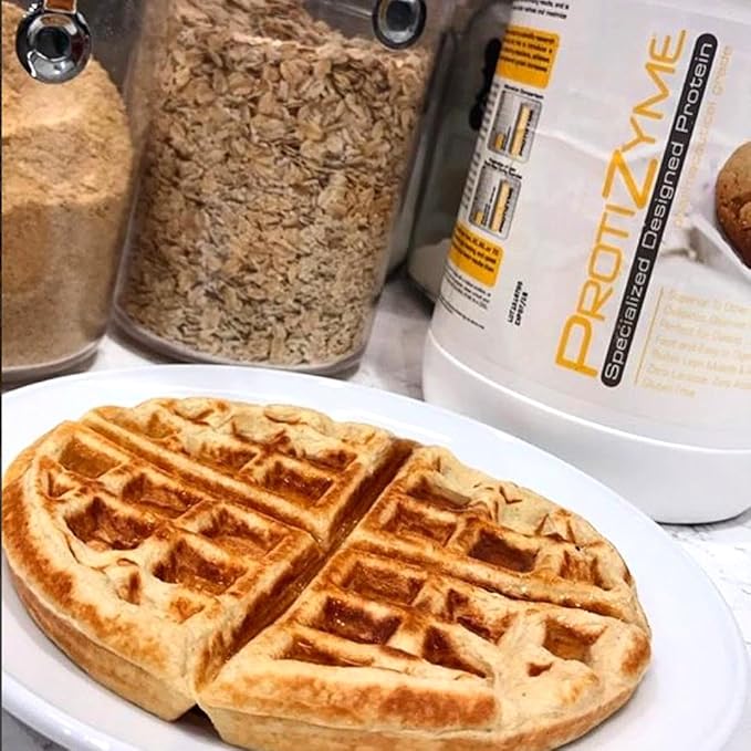 Metabolic Nutrition | Protizyme | 100% Whey Protein Powder | High Protein Low Carb Low Fat with Digestive Enzymes 24 Essential Vitamins and Minerals | Chocolate Cake 2 Pound