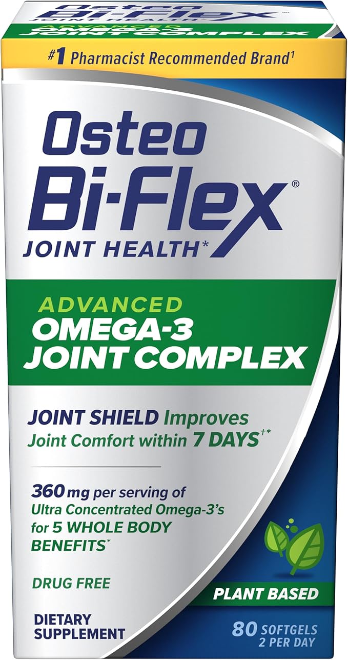 Osteo Bi-Flex Advanced Omega-3 Joint Complex Plant-Based Algae Oil Joint Support Supplement 80 Count Softgels