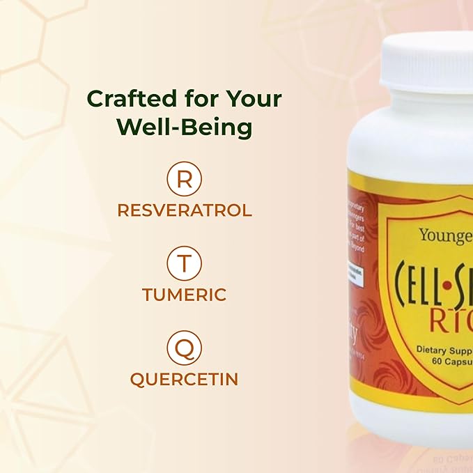 Youngevity Resveratrol Turmeric Quercetin RTQ Cell Shield - 60 Capsules (Pack of 2)