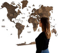 Handmade 3D Wood World Map Wall Art Large Wall Decor Track Your World Travels - Special for Home Kitchen and Office (X-Large Walnut)
