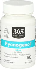 365 by Whole Foods Market Pycnogenol Maritime Pine Bark Extract 50mg Vegan Capsules 60 Count