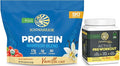 Active Preworkout Hydration Blend &amp Vanilla Organic Plant Based Protein Powder Set | Bundle &amp Save | Non-GMO Soy Dairy Filler &amp Gluten Free (90 Servings Protein 30 Servings Yuzu Mango Pre