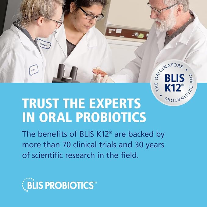 BLIS ThroatHealth Oral Probiotics K12 - Immune &amp Throat Support Vanilla - 60 Lozenges 2.5 Billion CFU