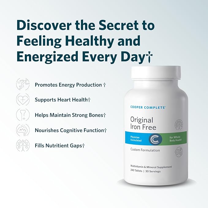 Cooper Complete - Original Multivitamin Iron Free and Advanced Omega-3 - Daily Multivitamin and Mineral Supplement Plus Fish Oil Supplement - 30 Day Supply
