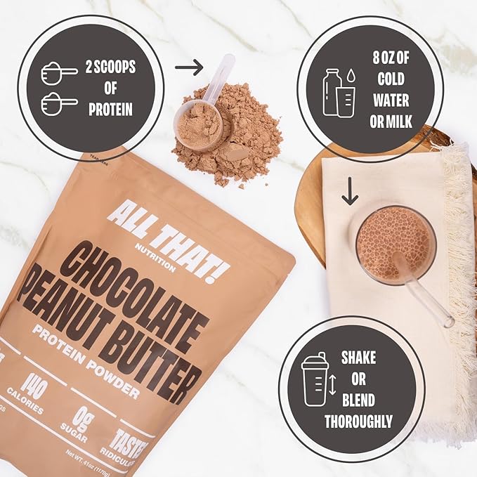 Chocolate Peanut Butter Protein Powder 30G Whey Protein Low Calorie 0g Sugar No Artificial Flavors Soy-Free &amp Gluten-Free 30 Servings