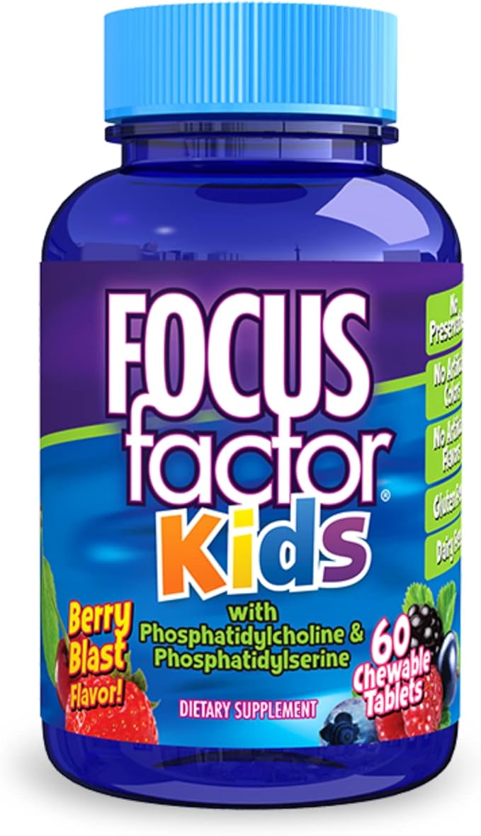 Focus Factor Kids Complete Daily Chewable Vitamins Multivitamin &amp OLLY Kids Chillax Magnesium Gummies Lemon Balm Calm Chews