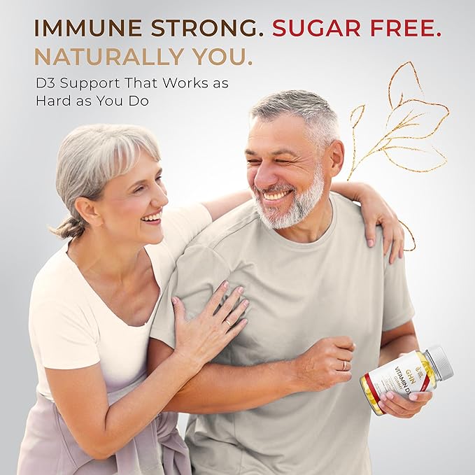 Sugar Free Vitamin D3 Gummies for Adults - Vegan Pectin-Based Gummy Vitamin D - 1000 IU Natural Lemon Flavor - Gluten Free Dairy Free Soy Free Daily D3 Gummies for Women &amp Men - 60 Count