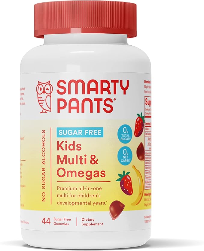SmartyPants Kids Multivitamin Gummies Sugar Free: Omega 3 (ALA) &amp Teen Girl Multivitamin Gummies: Omega 3 Fish Oil (EPA/DHA)