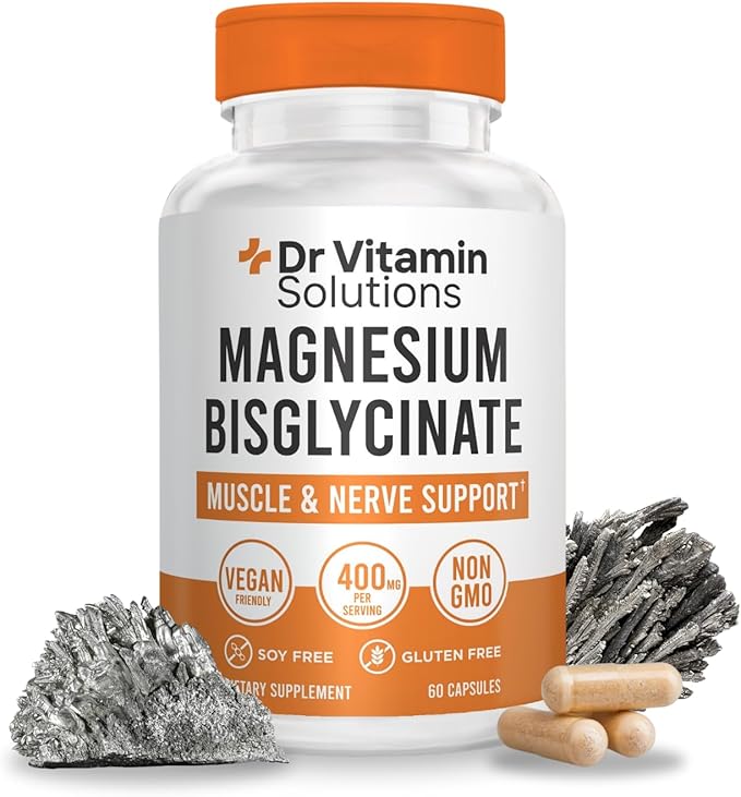 Magnesium Glycinate 400mg (Buffered Magnesium Bisglycinate Chelate) | Albion® Chelated Magnesium for Muscle &amp Nerve Support + Calm | High Absorption Gentle on Stomach (1 Bottle 60 Capsules)
