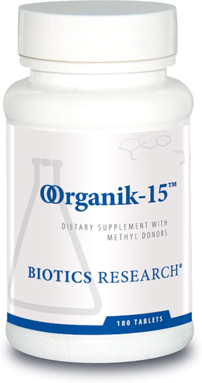 Biotics Research Organik 15 Methyl Donors and Acceptors Dimethylglycine Enhances Oxygen Utilization Potent Antioxidant Activity Athletic Performance Supports Muscle Strength 180 Tablets