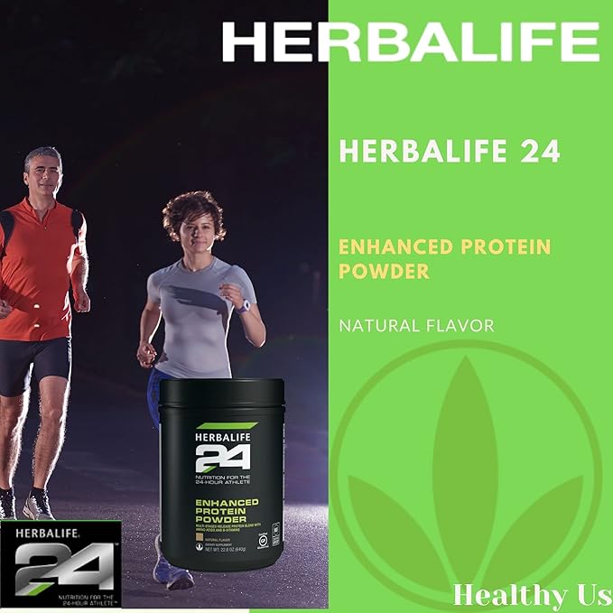 Herbalife 24 Enhanced Protein Powder: Natural Flavor (640 G) for The 24-Hour Athlete Natural Flavor No Artificial Sweetener 0g Added Sugar Gluten-Free