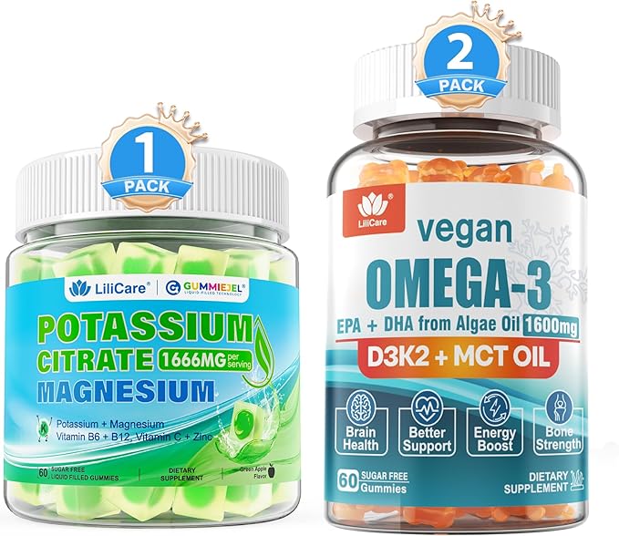 Omega 3 Gummies Potassium Citrate Gummies 3 Pack