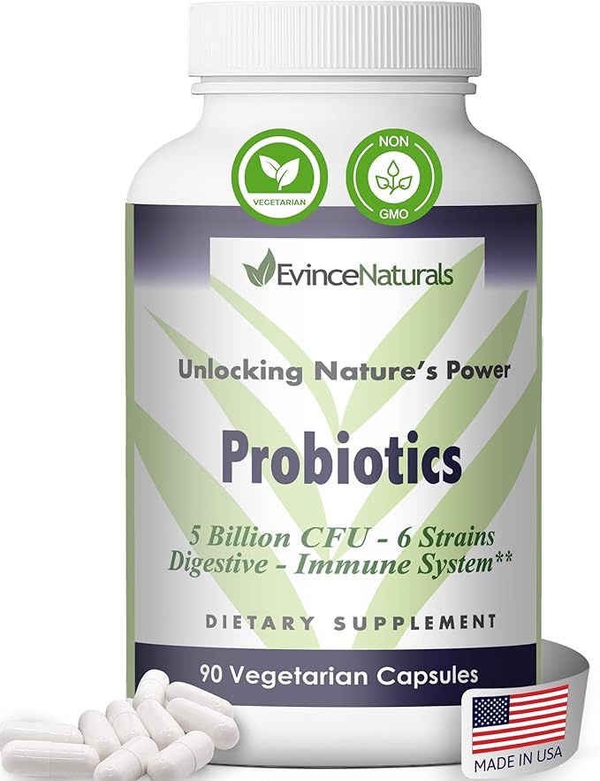 Probiotic and Prebiotic Supplement - 6 Strains of Intense Regenerative Probiotics for Men &amp Women 5 Billion CFU - Bowel Inflammation Immunity &amp Digestive Support - Digestive Supplement 90