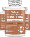 Bone Xtra - Vegan Bone Strength Formula for Stronger Bones Plant-based Calcium from Marine Algae Vitamins D3 Vitamin K2 Magnesium Phosphorus &amp More for Teens Adults - 3 Months Supply | 3 Pac