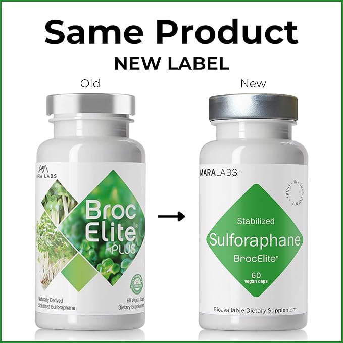 Mara Labs Plus | Stabilized Broccoli Sulforaphane Supplement | Glyphosate Residue Free Certified – Third-Party Tested | 60 Vegan Capsules