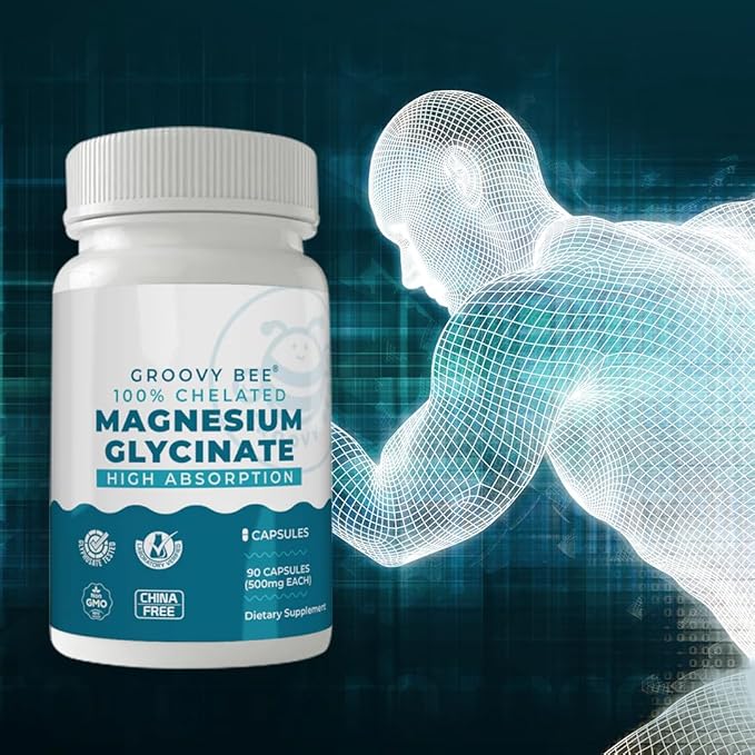 Groovy Bee® Magnesium Glycinate High Absorption 500mg 90 Caps
