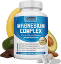 Lumine Organics Magnesium Complex Supplement 1000mg - Advanced 8-in-1 Magnesium Blend - Glycinate Citrate Malate Taurate etc.– High Formula – 90 Capsules